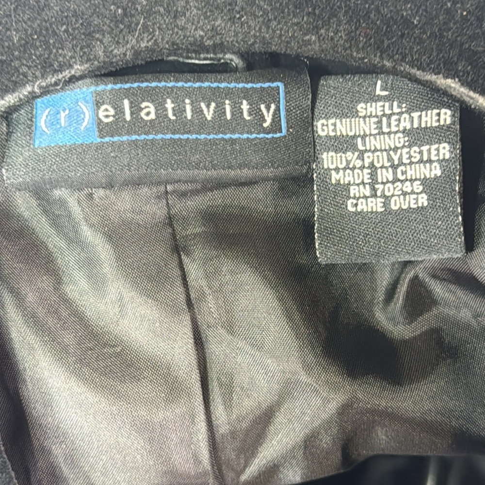 Relativity Suede Leather Jacket Single Button Lin… - image 4